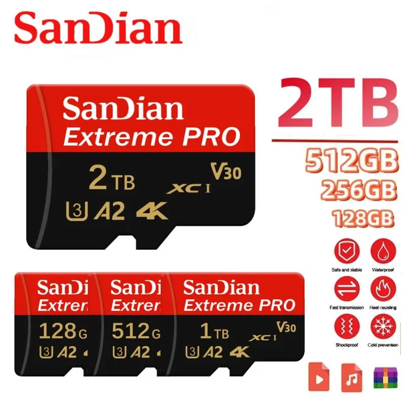 Original 2TB Micro TF SD Card Class 10 SD Memory Card 128GB 512GB 1TB V30 Trans Cartao De Memoria For Nintendo Switch Ps4