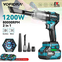 YOFIDRA Brushless Electric 2-in-1 Turbo Blower Jet Fan & Vacuum Cleaner 1000Pa Leaf Dust Blowing Tool For Makita 18V Battery Pin