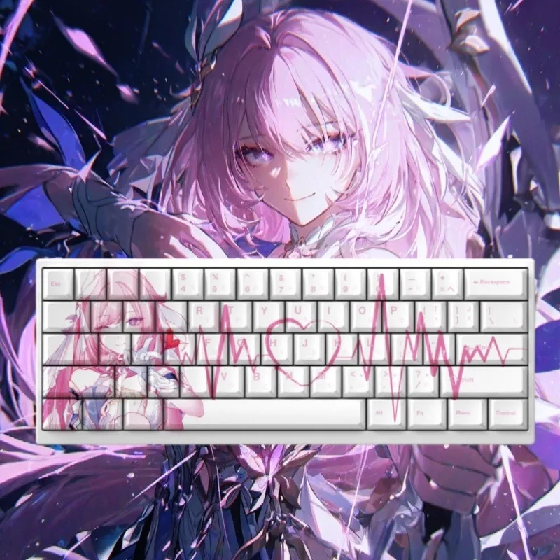 Original Elysia Theme Anime Keycap Mechanical Keyboard PBT Custom Keycap PC Game Keyboard Accessories Cartoon Gift Collection