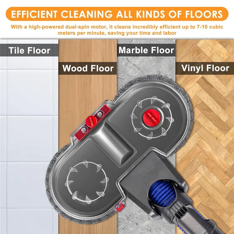 مرفق ممسحة لـ Dyson V7/V8/V10/V11/V15، ممسحة أرضية كهربائية مع ملحقات أجزاء ممسحة بديلة لخزان المياه