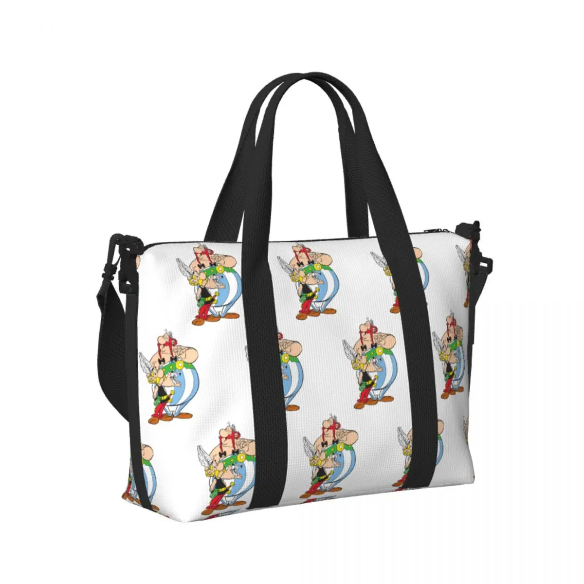 

Asterix And Obelix Beach Travel Bag Large Capacity Tote Bags for Gym Sport Women Shopping Duffle Shoulder Bag