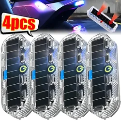 4/1Pcs Solar Warning Light Car Rear Collision Prevention Breathing Light Motorcycle Electric Vehicle LED Car Tail Flashing Light