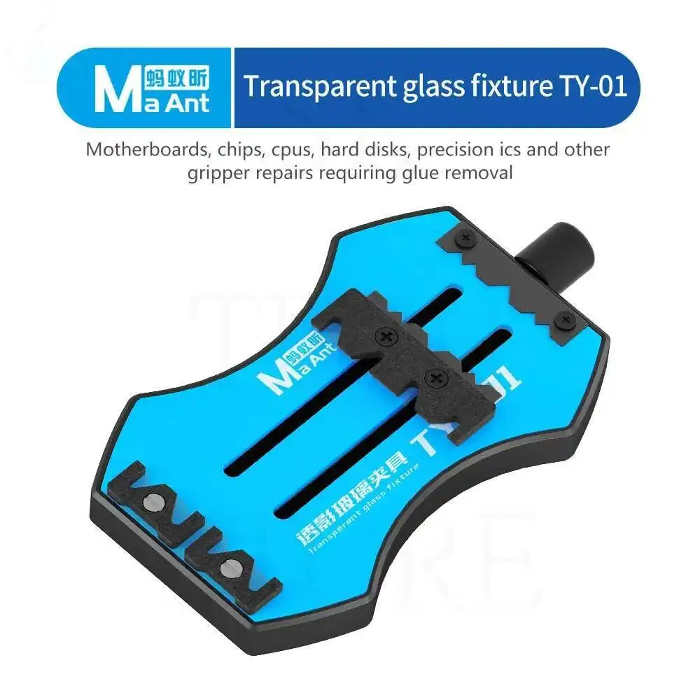 TY-01/02 Jig ทนความร้อนกระจกนิรภัยติดตั้งบอร์ด PCB เมนบอร์ด CPU ชิป IC ปลูกดีบุก Universal Clamp MaAnt