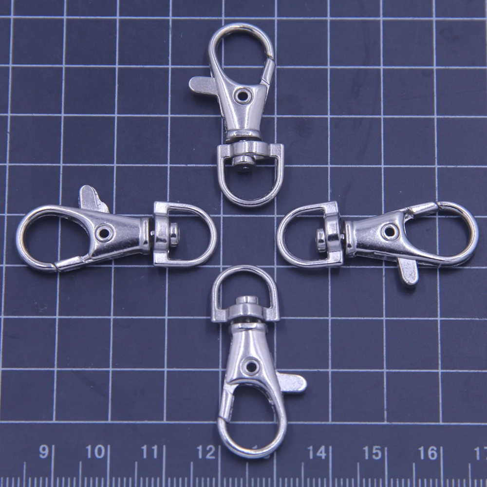 

150Pcs Silver Tone Classic Swivel Lobster Clasps For Key Ring 3.8cm DIY Jewelry Handicrafts Supplies Handmade Bag Hanging Lock