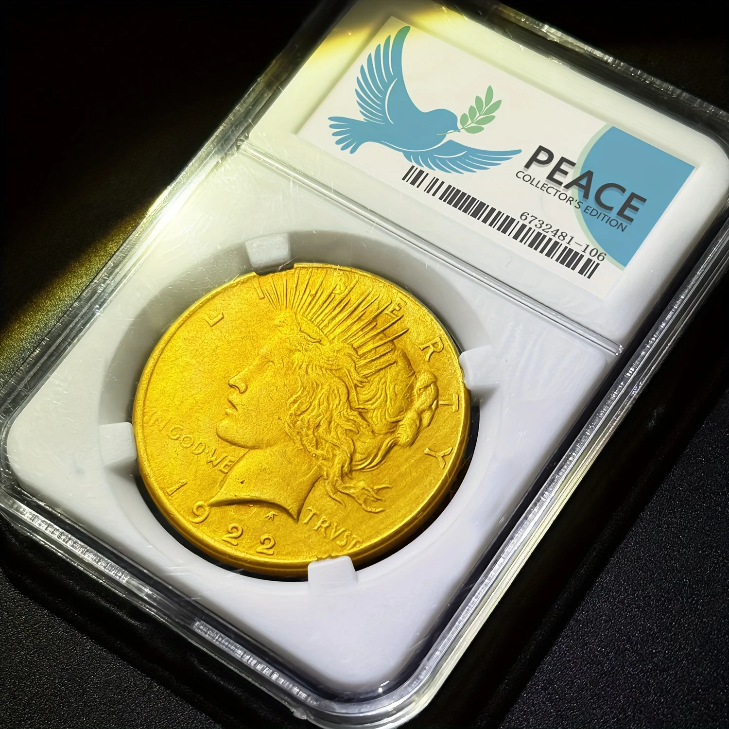 الولايات المتحدة 1921 1922 1927 تمثال الحرية حمامة السلام الذهب محاصر نسخة عملات ديكور المنزل عرض العناصر هدايا عيد الميلاد