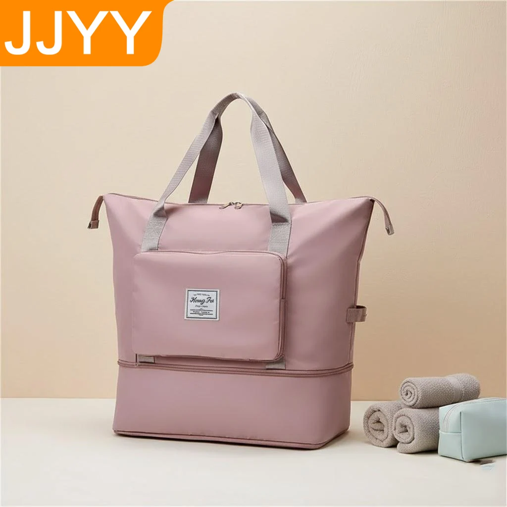 

Вместительная складная дорожная сумка с водонепроницаемым фиксированным ремнем для ручной клади и отделением для мокрых/сухих вещей