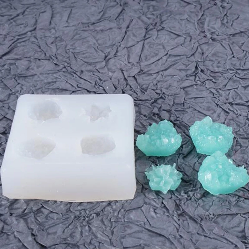 Handmade Simulation Original Stone UV Epoxy Resin Mold Crystal Stone Casting Mold DIY Crafts Decorations Silicone Mould