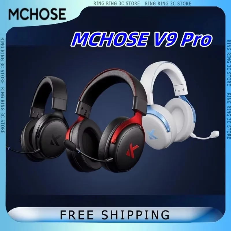 MCHOSE V9 Pro Gaming Headphone Tri-mode Esports Earphones Hi-res Music Active Noise Reduction Long Endurance Customized Headsets