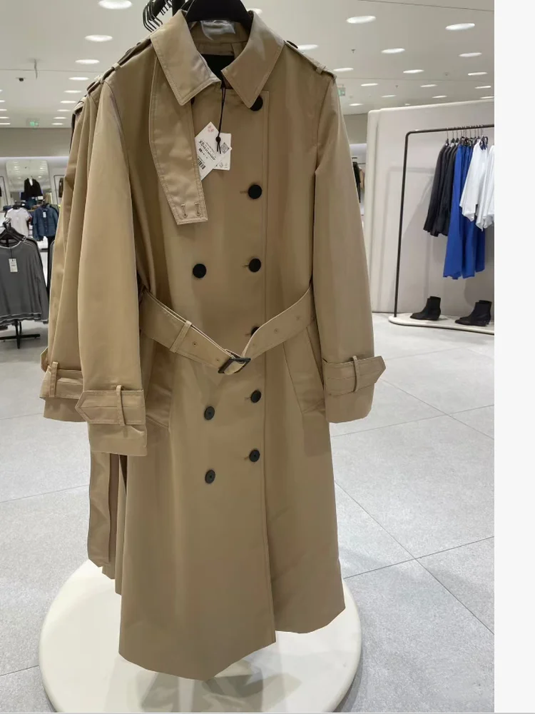 

Новинка осени 20%, женская высококачественная водонепроницаемая двубортная ветровка с длинными рукавами, корейская свободная посадка