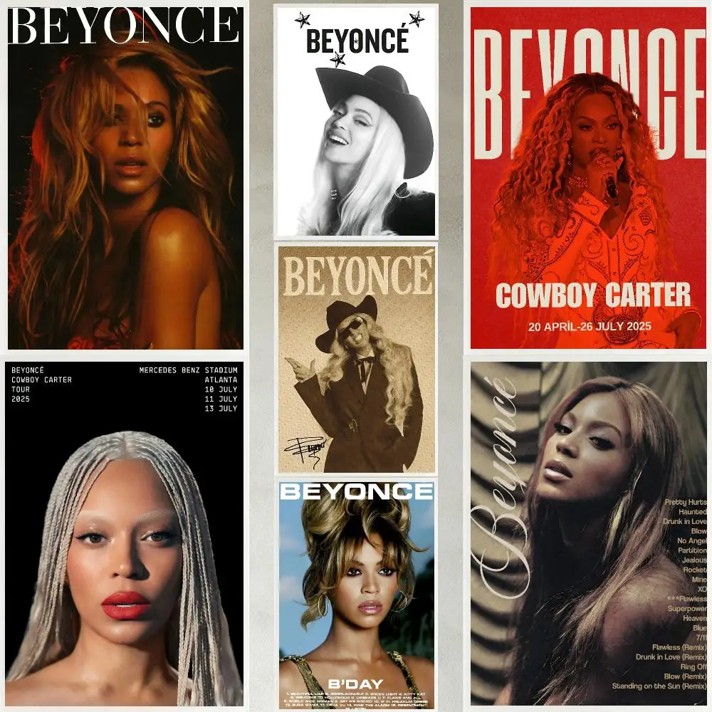 music Beyoncé Poster Poster HD Waterproof Self-adhesive Art Print Wall Decor for Bedroom Living Room Gift