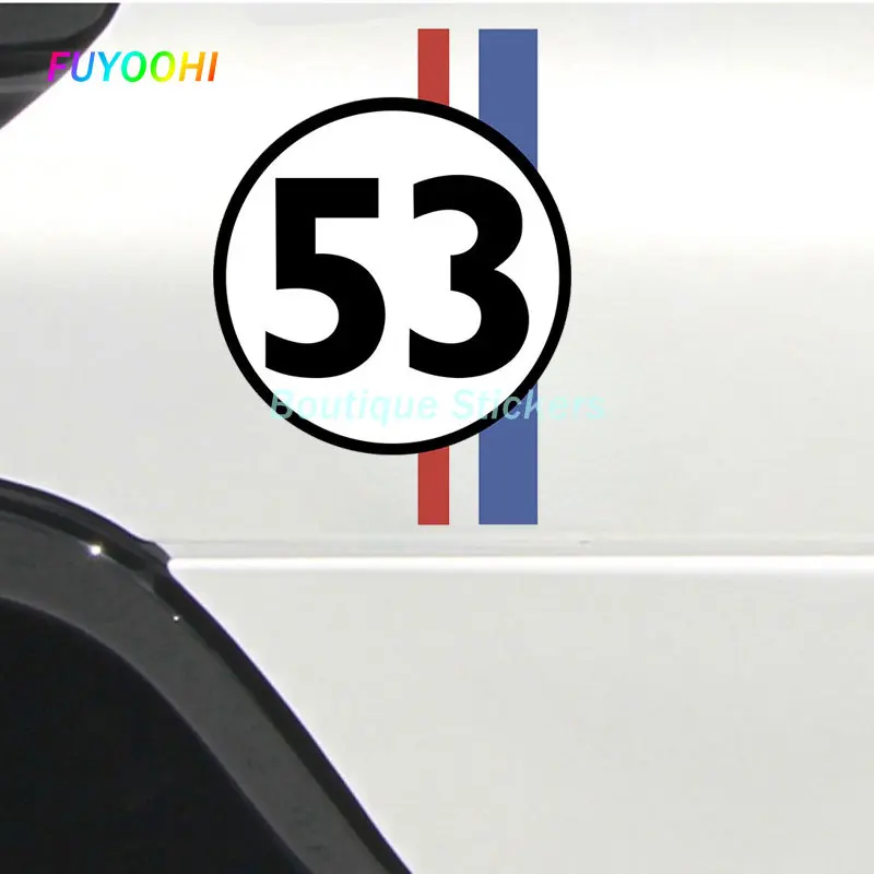 

FUYOOHI Fashion Sticker for HERBIE THE LOVE BUG Car Stickers Funny Camper Vinyl Car Wrap Decal Motorcycle Helmet Trunk Decals