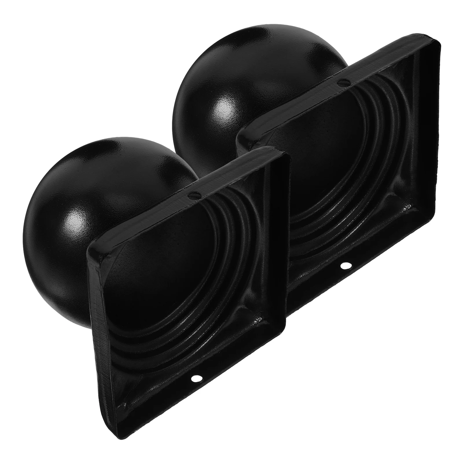 

2pcs Black Finial Caps for Fence Posts Durable Galvanized Iron Fence Toppers Garden Lawn Decorative Stair Balusters Outdoor