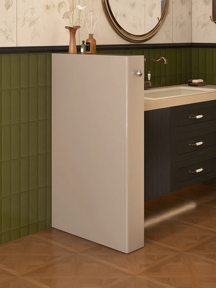 Light luxury crevice storage cabinet, bathroom, kitchen, narrow slit partition, side cabinet, pull-out cabinet, storage with dis