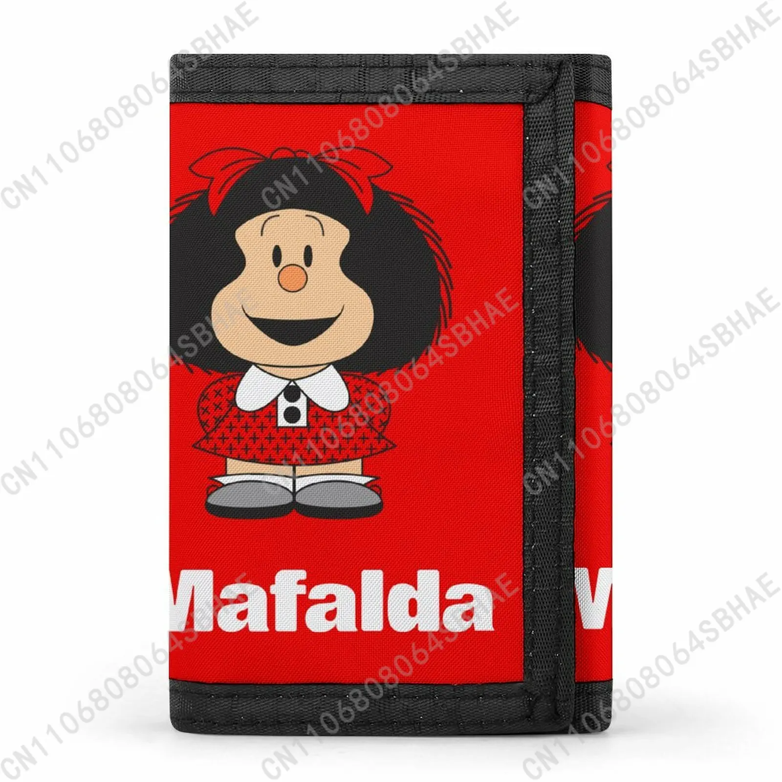 

Mafalda Trendy Tri Fold Wallet Teenage Girls Boys Slim 3 Fold Card Personalized Pattern Purse for School Daily Use