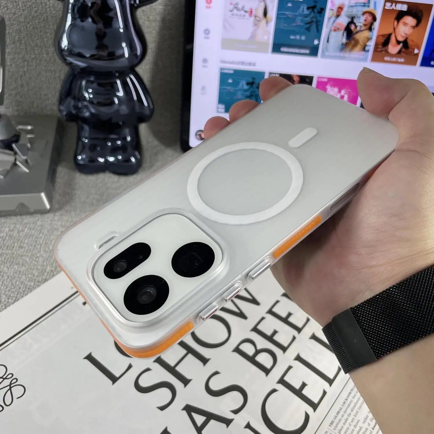 حافظة لهاتف OPPO Find X9 Pro غطاء مغناطيسي مموج وشفاف ورقيق مقاوم للسقوط لهاتف oppo Find X 9 Pro ممتص للصدمات Funda