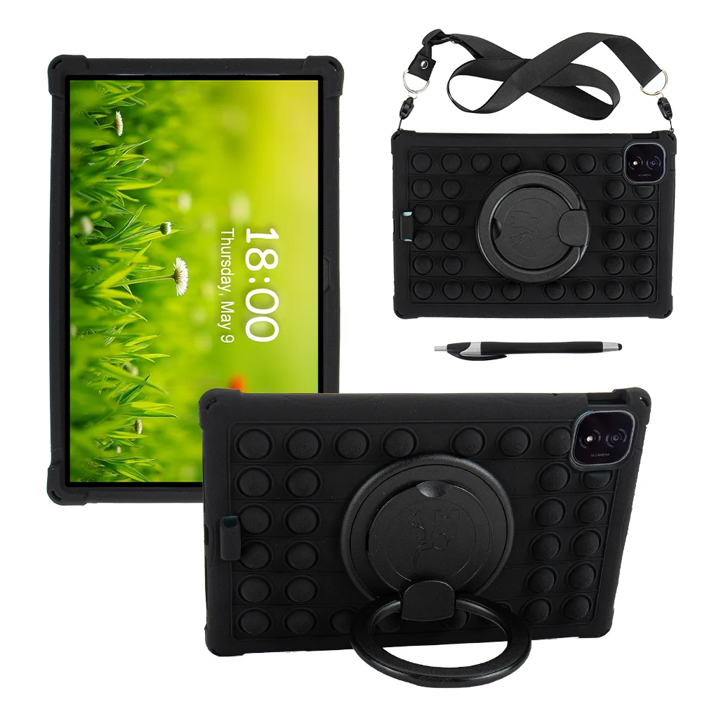 

Soft Silicone Case Universal For Honor Pad GT Pro MagicPad 2 2024 12.3" 360 Rotating Stand Cover With Handle Grip Shoulder Strap
