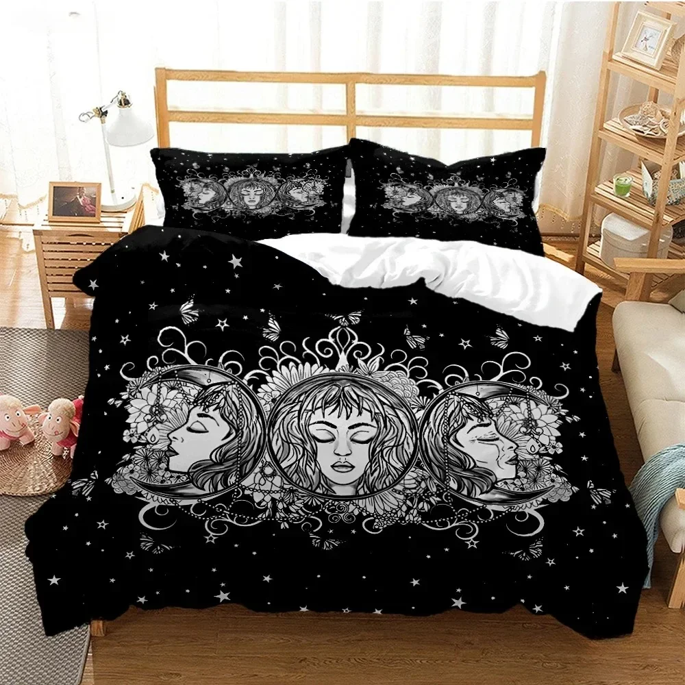 Triple Moon And Pentagram Duvet Cover Comforter Bedding Sets Soft Quilt Cover And Pillowcasesfor Teens Single Double Queen King