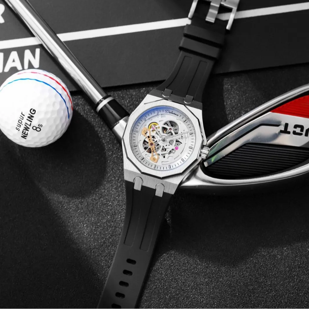 Men Mechanical Watch Automatic Luxury Brand Fashion Business Wristwatch Man Casual Sport Waterproof Luminous Skeleton Gift Clock