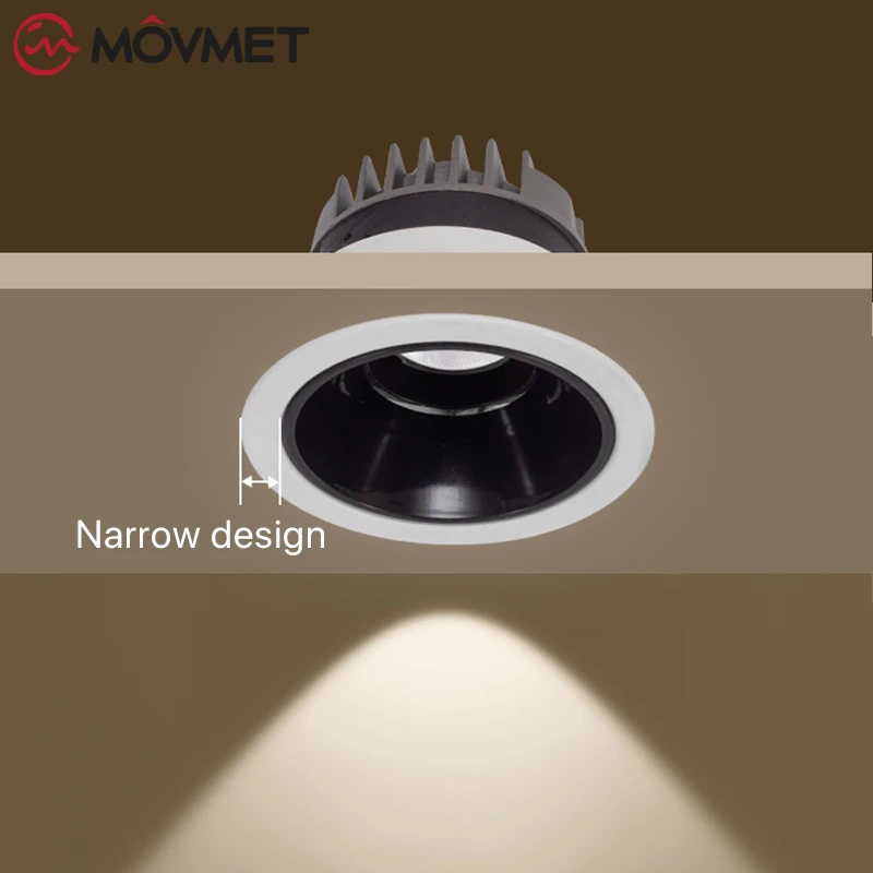 Sufitowy reflektor LED lampa ścienna z wąską ramką wbudowane aluminium do salonu sypialnia korytarz przeciwodblaskowy przenośny do użytku domowego