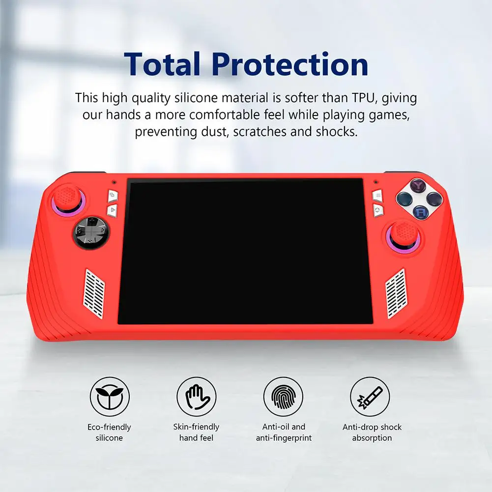 Handheld Silicone Case For ASUS ROG Ally Comfortable Preventing Dust Scratches Shocks Drop-proof Protective Cover