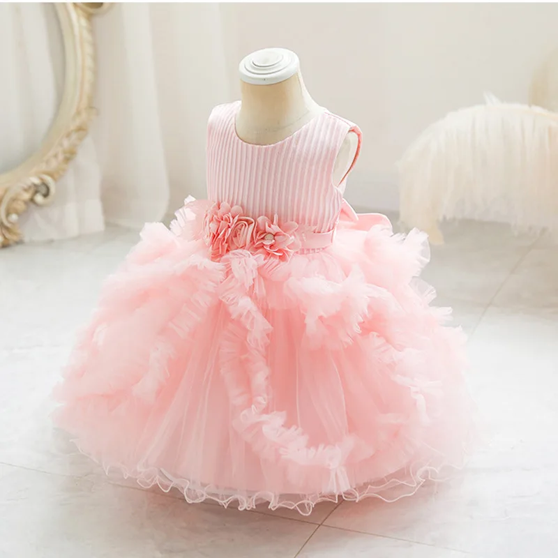 New Arrival Kids Children's Fluffy Princess Dress One Year Old Flower Girl Performance Costume Piano Host High-end Evening Dress
