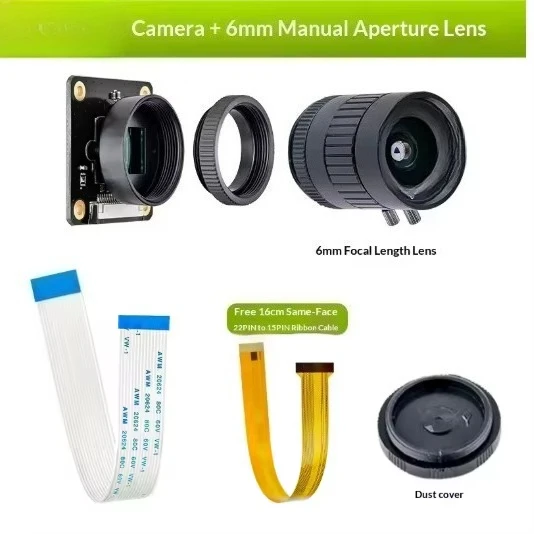 IMX477 12.3MP HQ Camera Module Global Shutter 4056x3040 for Raspberry Pi Jetson Nano C/CS Mount Lens for Machine Vision