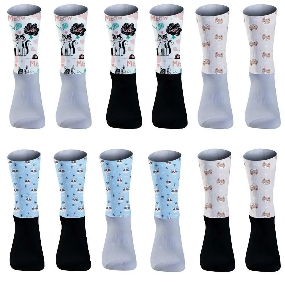 

Новые велосипедные носки, амортизирующие дышащие противоскользящие высокоэластичные сжатые носки для бега