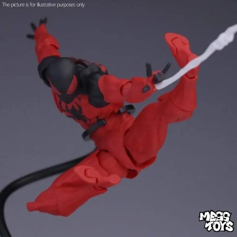 

In Stock Mess Toys Spider Man Black Suit Symbiote Scarlet Spider Kaine Parker Messtoys Spiderman Anime Action Figure Gifts Toys