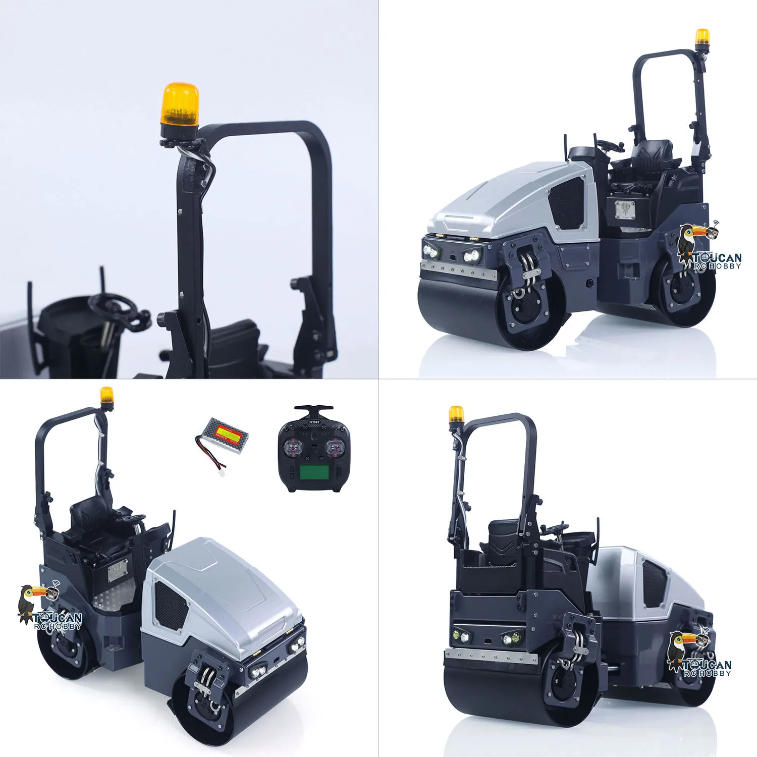 

1:14 DIY Mini Metal Radio Controlled Road Roller BW120AD RC Construction Vehicle RTR Model Brushed ESC Motor ST8 Radio Hobby Toy