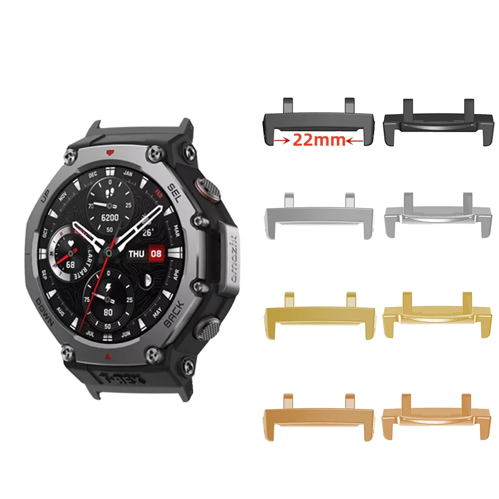 BEHUA 2 Stück Metallstecker für Huami Amazfit T-Rex 3 Smart Watch Connector Adapter für T-Rex3 Armbandzubehör