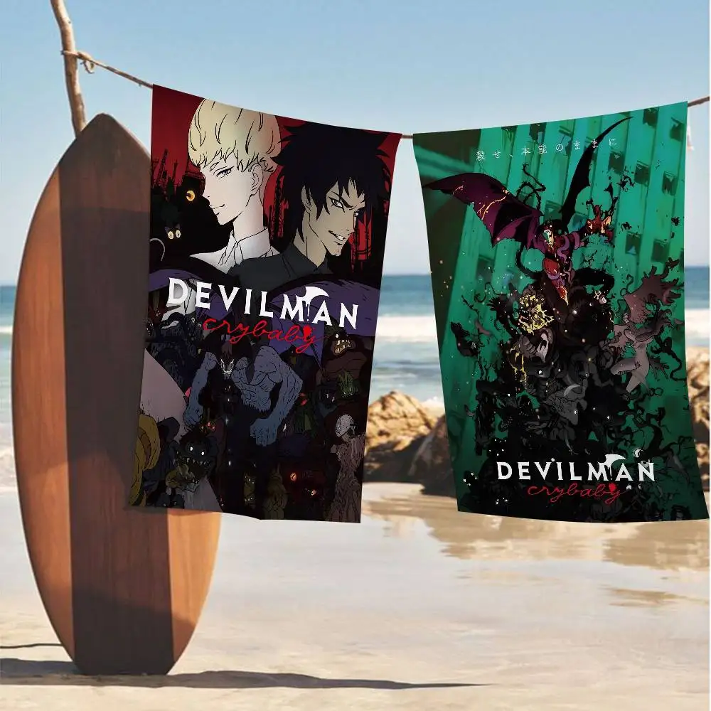 Anime Devilman Crybaby Microfiber Printed Beach Towel Mountain Climbing Yoga Beach Swimming Running Absorbent Soft Towel