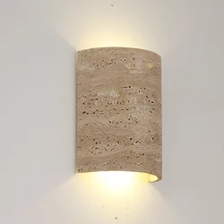 Lâmpada de parede LED de pedra natural vintage, decoração artística, decoração do quarto, candeeiro, eletrodoméstico, ao ar livre, pátio, impermeável