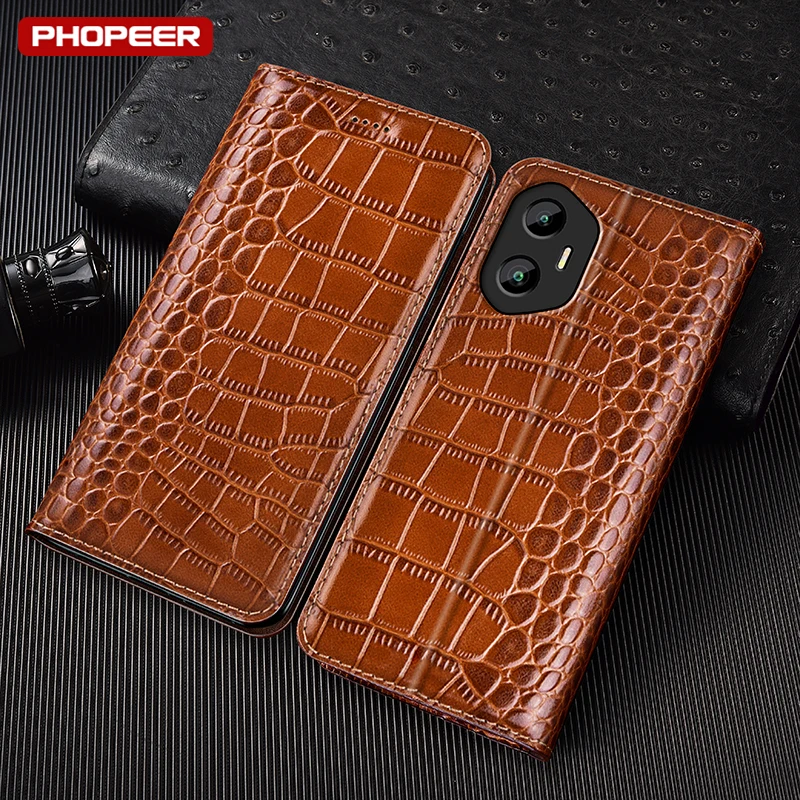 

Genuine Leather Crocodile Textured Phone Cases For Honor 30 30i 30s 50 60 70 80 Pro Plus SE Lite GT Magnetic With Card Pocket
