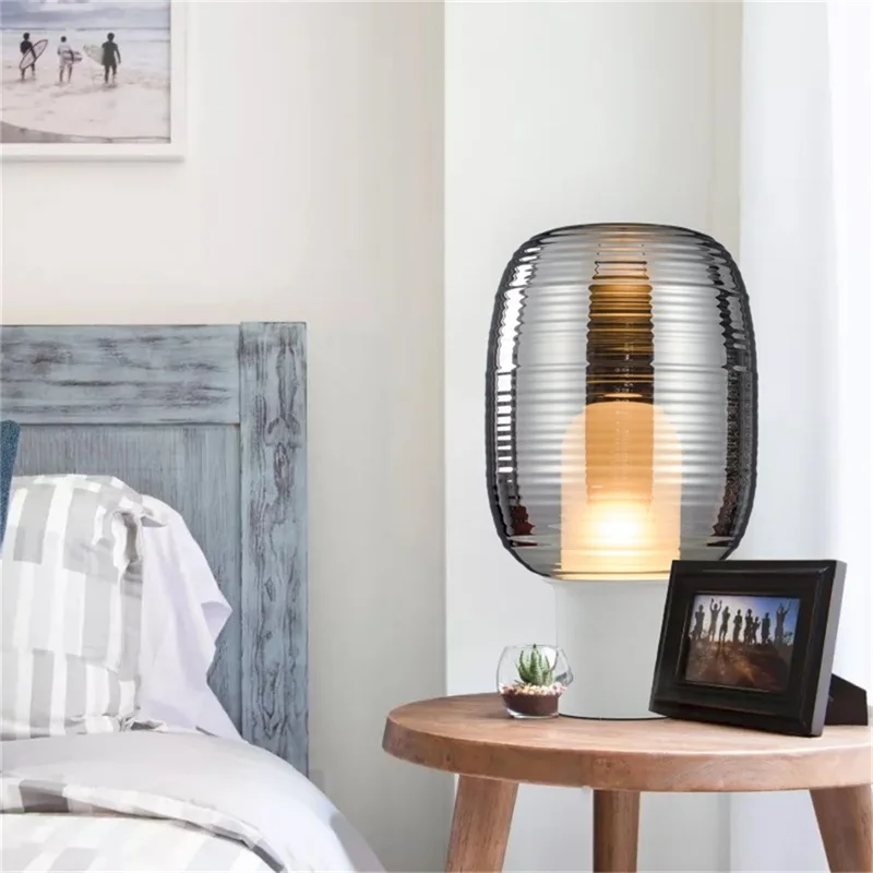 APRIL Nordic Table Light Contemporary Simple Glass Desk Lamp LED Home Decorative Living Room Bedroom