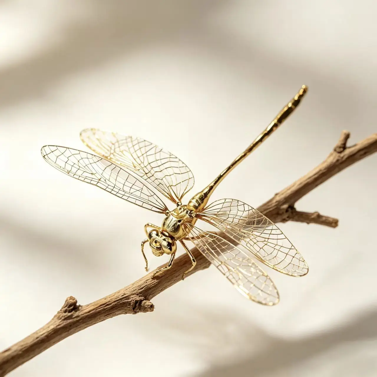 Vintage Brass Dragonfly Figurine - Antique-Style Home & Office Desk Decor, Creative Tea Pet Collectible