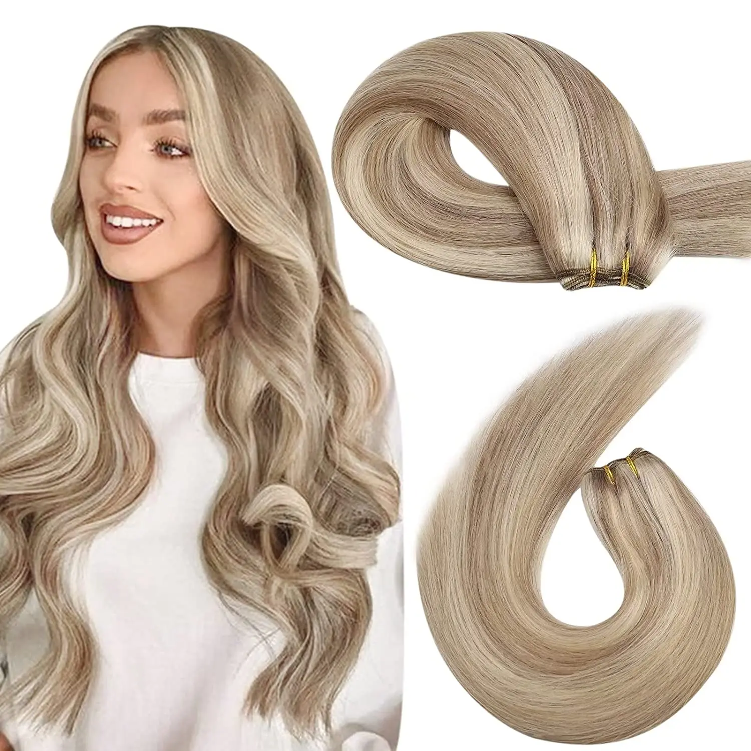 Moresoo Naai in Hair Extensions Weave Haar Menselijke Bundels Machine Remy Haar 100 Gram Dubbele Inslag Zacht Recht Menselijk Haar Inslag