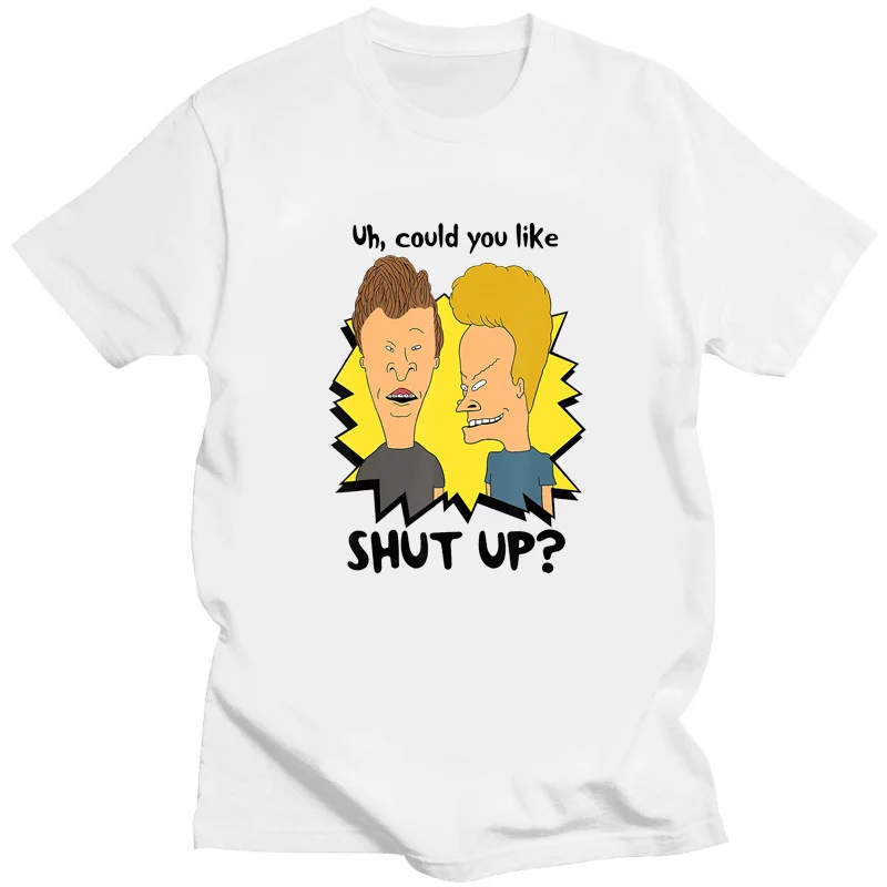 Beavis and Butthead Print Pulp Fiction Tshirt Men Humorous Funny T Shirt  Summer Fashion Short-sleev Creativity Comfort Tee Tops