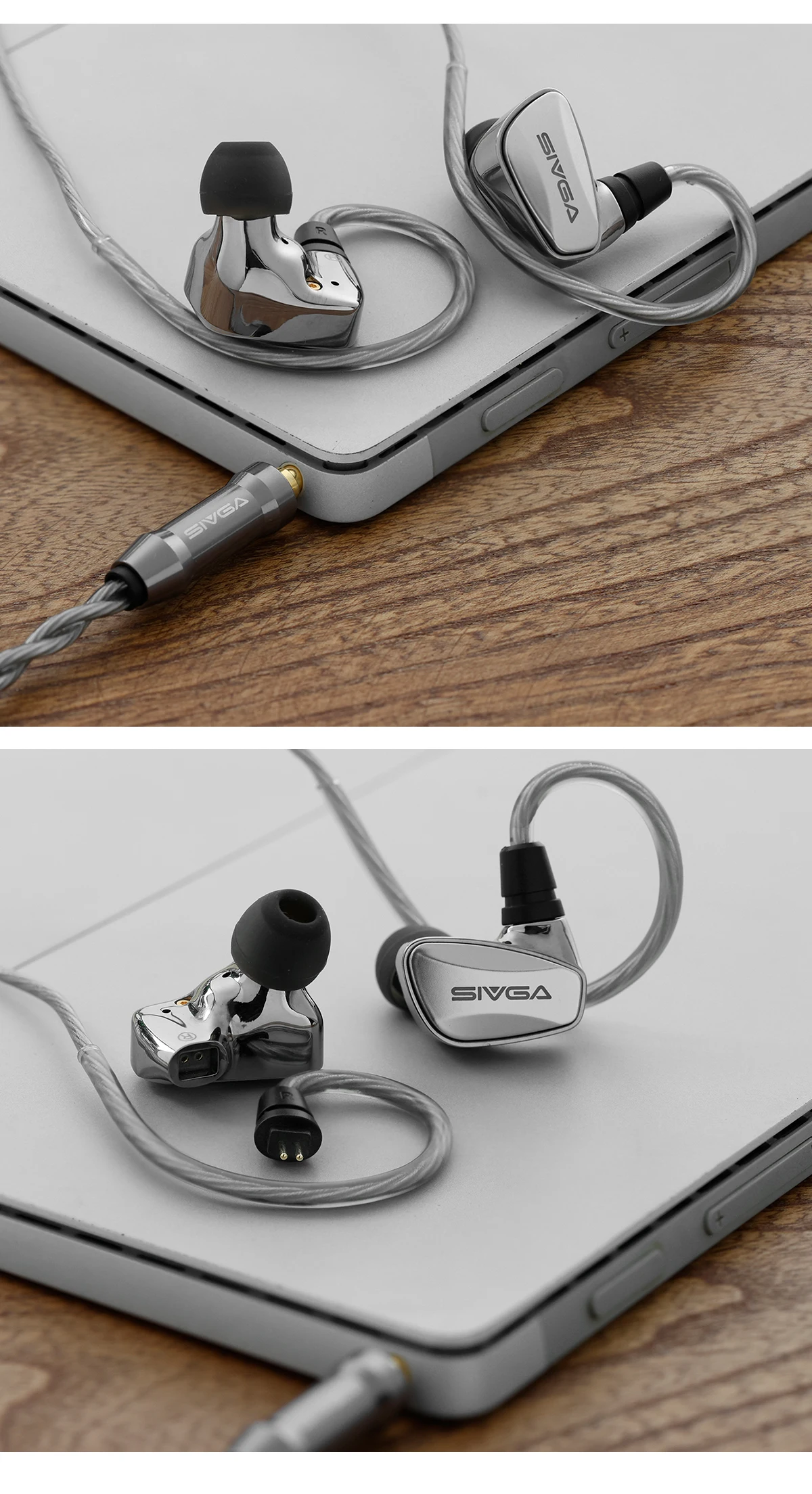 SIVGA SM100 10-mm-In-Ear-Kopfhörer mit dynamischem Dual-Chamber-Treiber, kabelgebunden, 0,78 mm, 2-poliges, abnehmbares Kabel mit Mikrofon für Musik/Gaming – Detail 13