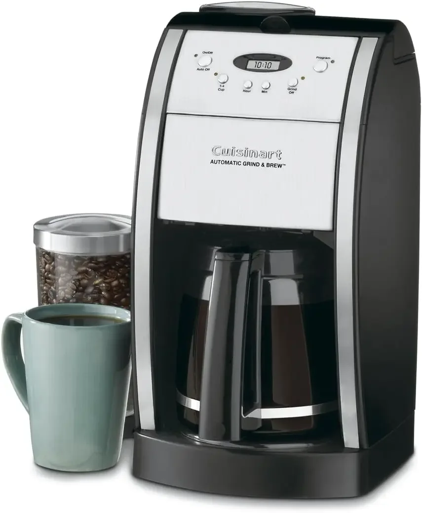 Nuova caffettiera automatica Grind & Brew, bicchiere da 12 tazze, nero