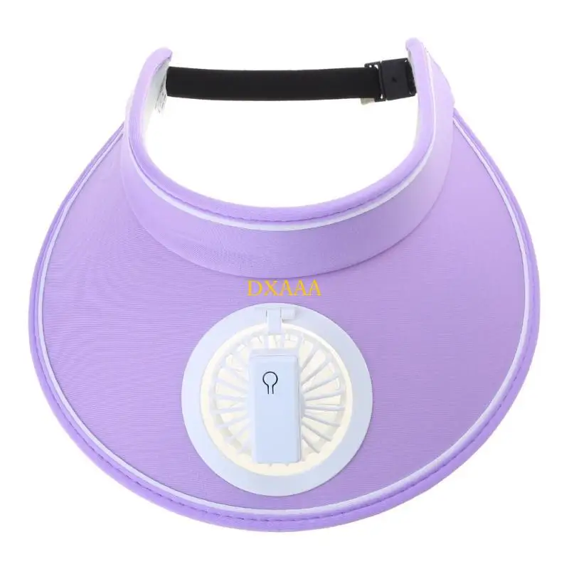 DXAA Fashion Adjustable Beach Hat with USB Charging Fan Empty Top Hat for Tennis Golf