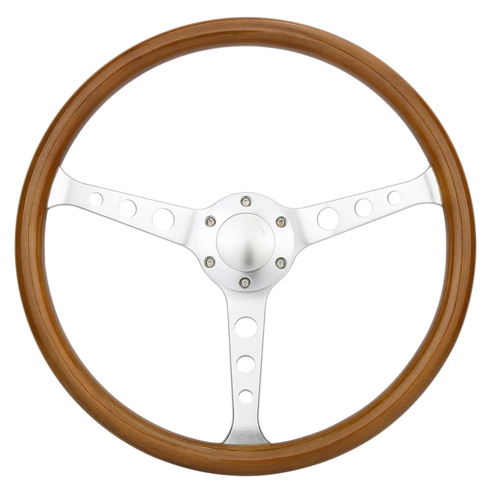 

Car Modification Accessories Solid Wood Steering Wheel 15 Inches 380Mm Peach Wood Classic Car Retro Steering Wheel