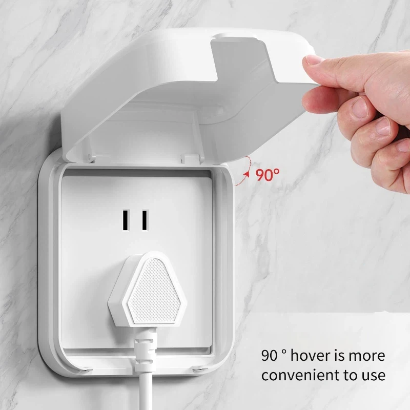 86 Type Socket Waterproof Box for Bathroom Heater Switch Adhesive Splash-Proof Cover Protective Plug Enclosure