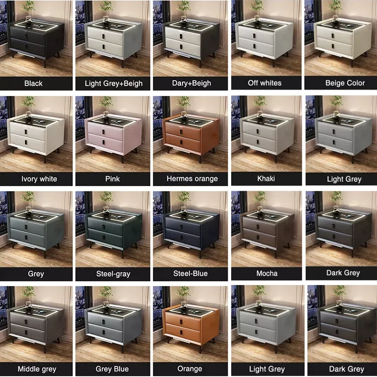Minimalist Rechargeable MultiFunctional Drawer Bedside Table Wireless Charging Nightstand Smart Nightstand Cabinet
