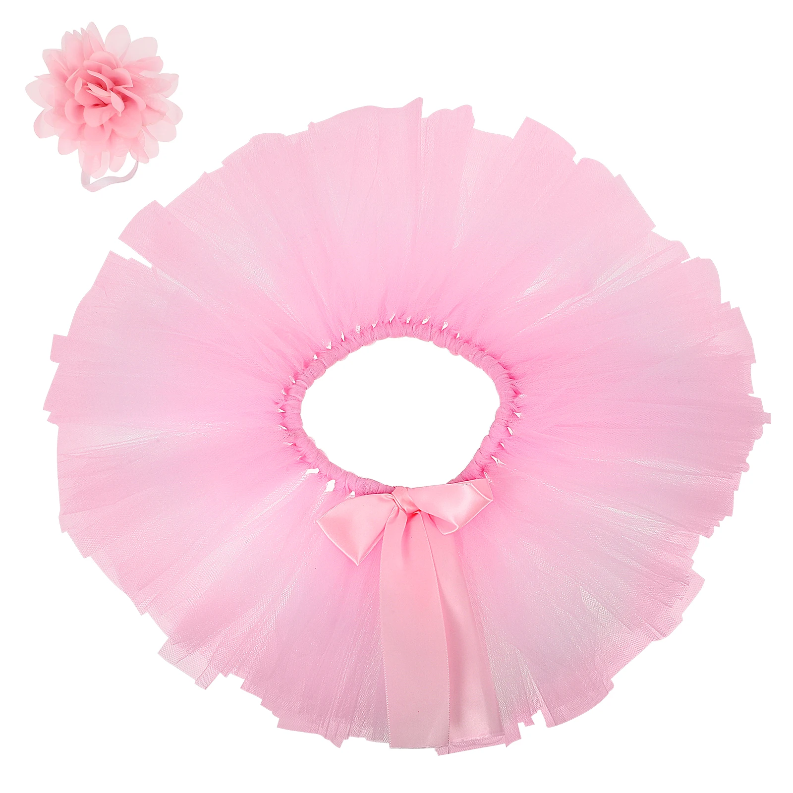 

2Pcs Tutu Skirt Infant Photography Clothes Newborn Headb Pink European American Baby Outfits Lightweight Breathable Fabric