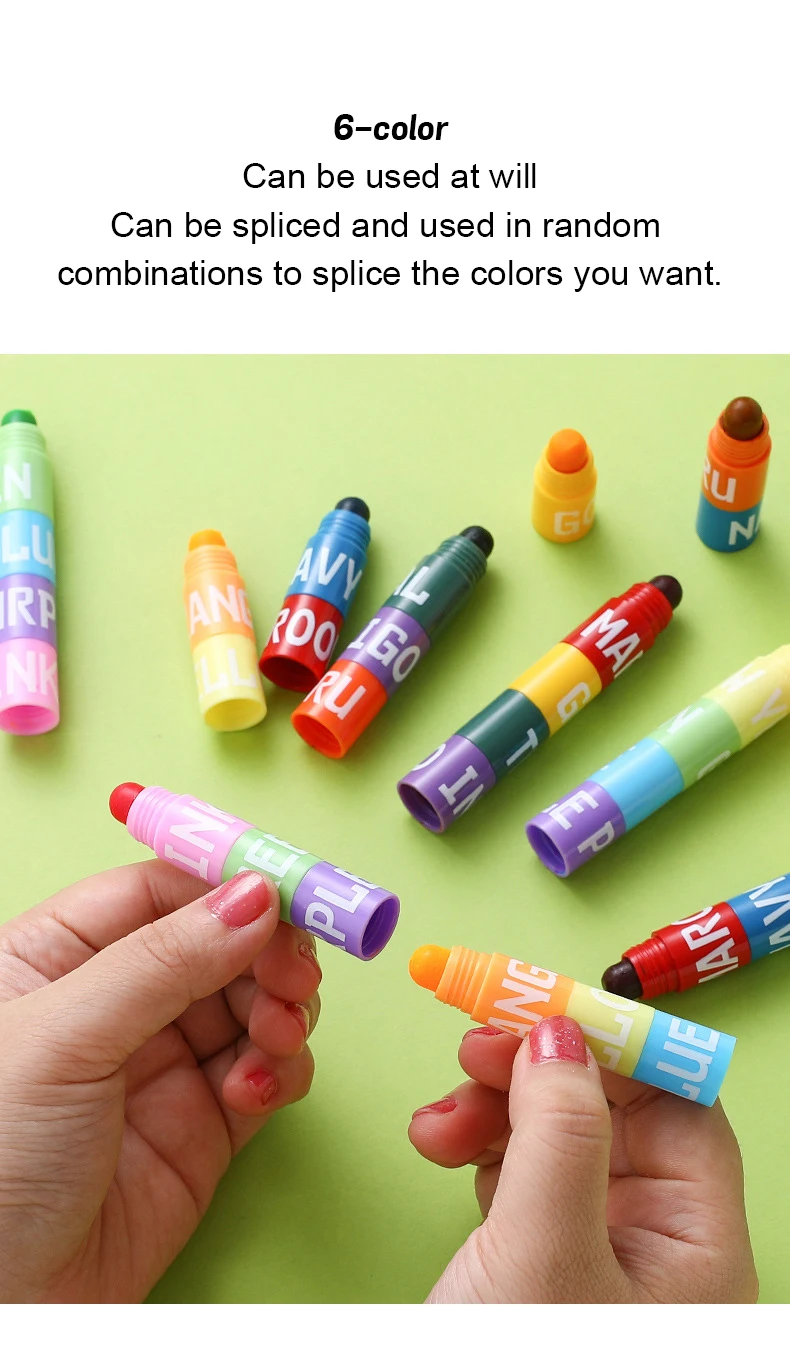 Farbe Highlighter Abnehmbare Spleißen Kreative Nette Stifte Retro Graffiti Markierung Stift für Kinder Studenten Schule Schreibwaren – Detail 4