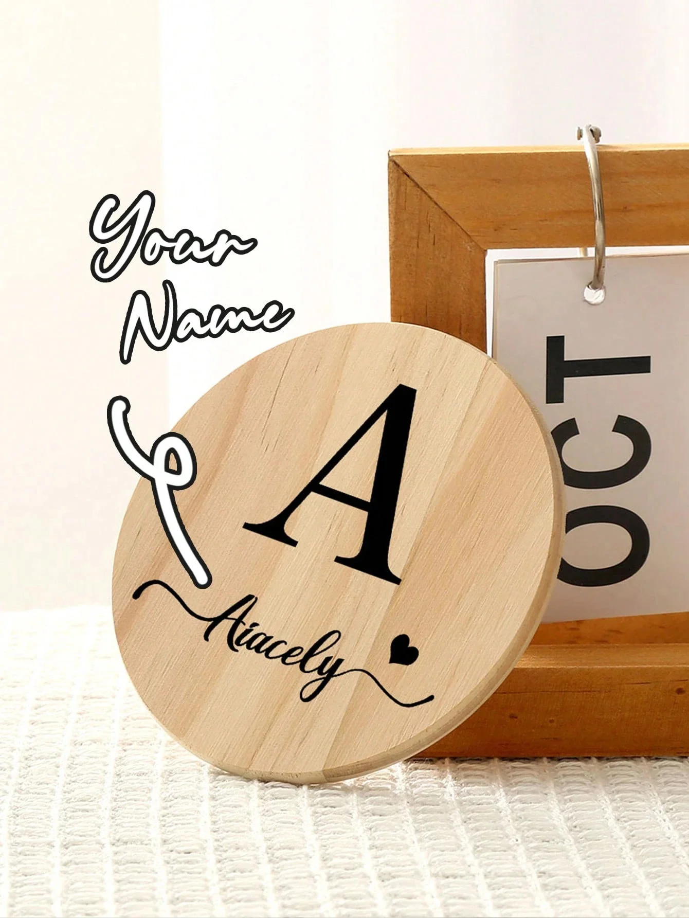 1pc Custom Letter Name Wooden Coaster Placemat Wooden Coffee Pot Insulation Mat Birthday Gift For Her His Gift Custom Coaster