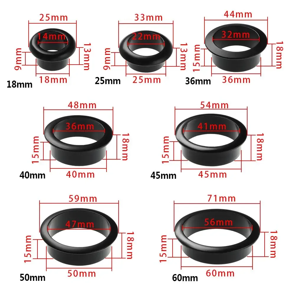 18-60mm Zinc Alloy Computer Desk Cable Grommets Wire Hole Cover Cabinet Vent Hole Plug Cable Outlet Port Furniture Hardware