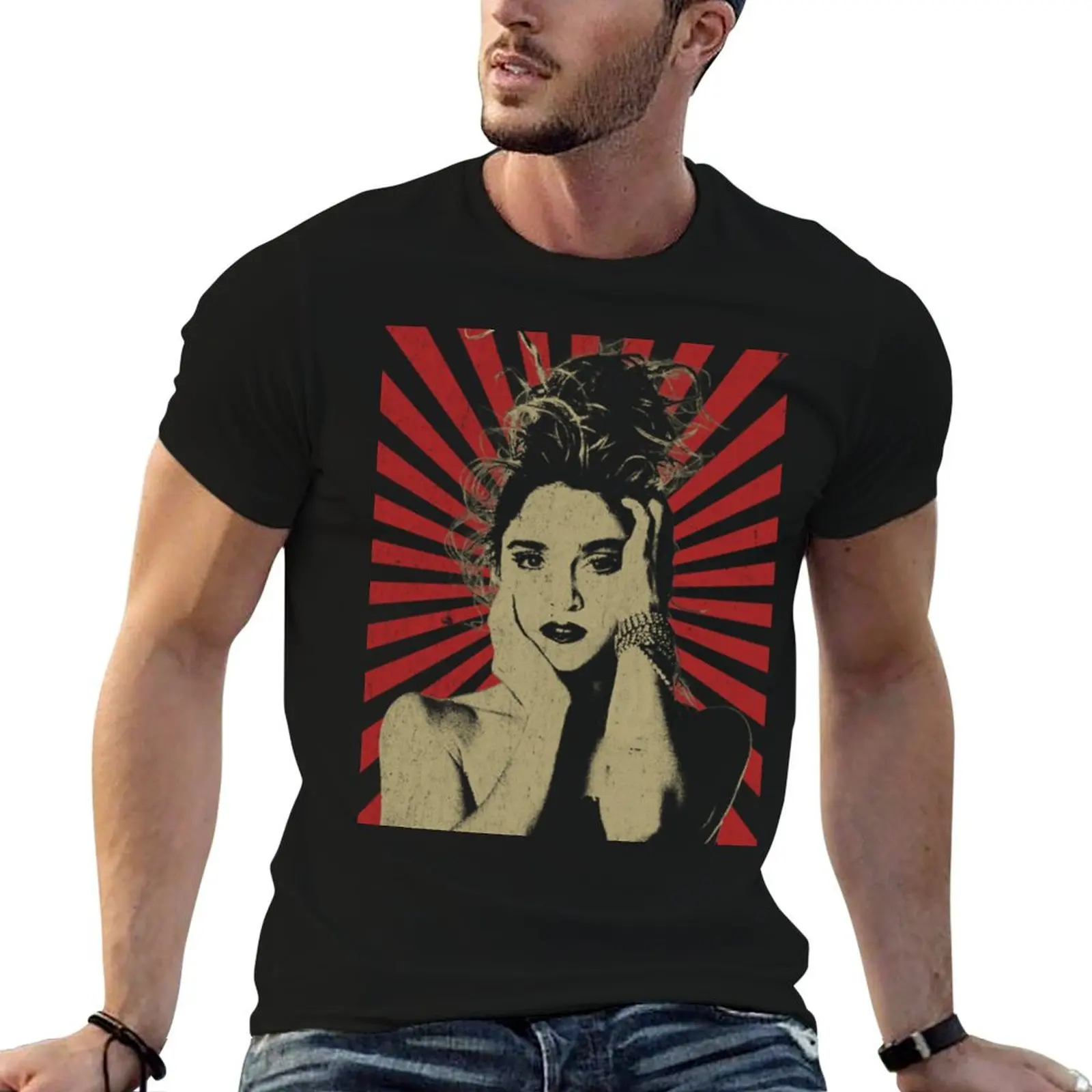 Camiseta esencial madona rovel, camiseta divertida para hombre, camiseta de algodón para hombre, camiseta 100%