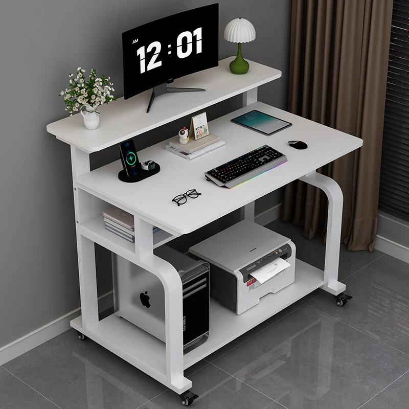 

Solid wood desktop computer desk can be placed, printer is simple, small student study desk, home bedroom mobile table