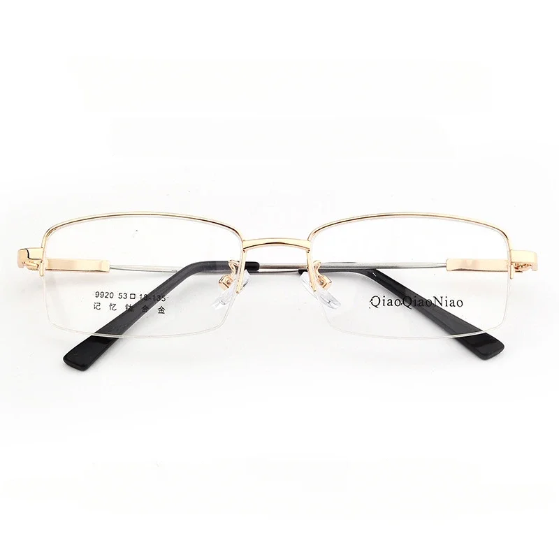 

53-18-135 Super Elastic Memory Titanium Metal Half-Rim Glasses Frame Memory Titanium Titanium Alloy Glasses Frame 9920